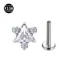 F-136 Aleación de Titanio Zircón Labio Uña Bolsa Triangular Taladro 0.9 Boca Oreja Uña Hueso de la Oreja Uña Joyería para Perforación Humana