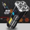 Lanterna LED Quad Core Forte Lanterna Portátil Super Brilhante Holofote Multifuncional para Exterior Lanterna COB de Longo Alcance