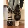 Zapatos Mary Jane de tacón alto con suelas blandas, Zapatos de cuero blancos retro franceses de suela gruesa para mujer, Nuevas llegadas de verano 2026