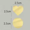 Pegatina Autoadhesiva Redonda con Forma de Corazón Dorado Caja de Empaque para Manualidades Caja de Regalo Caja para Llevar Pegatina Selladora Estándar Pegatina Decorativa