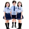 Uniformes de verano para escuela primaria, uniformes de clase, conjuntos de foto de graduación de manga corta, uniformes de verano para jardín de infantes de primer grado para niños