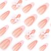 Uñas francesas con diseño de almendra rosa dulce, venta al por mayor