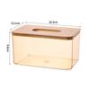Caja de Pañuelos Simple Nórdica de PET para el Hogar, Sala de Estar, Cocina, Transparente, Caja de Almacenamiento de Servilletas, Dormitorio, Caja de Papel de Bambú y Madera