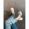 Novo Estilo Salto Alto Grosso 2025 Primavera e Verão Preto Boca Rasa Sapatos Sociais Femininos com Tira Única Sapatos Mary Jane da Moda