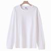 260g Ajustado Casual Algodón de Fibra Larga de Xinjiang Ropa de Otoño Color Sólido Cuello Redondo Manga Larga Camiseta para Hombre Top Beat Camiseta Base