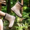 Botas de Lluvia de Gama Alta 2026 Transfronterizas para Niñas Japonesas y Coreanas, Botas de Lluvia para Estudiantes, de Media Caña, Forradas de Lana, Zapatos de Agua Cálidos, Antideslizantes, Botas Impermeables para Mujer