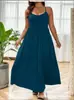 Amazon TikTok Pinduoduo Comércio Exterior Transfronteiriço Europeu e Americano Plus Size Feminino Novo Sem Costas Verde Moda Vestido