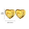 Pendientes de amor estilo INS transfronterizos de acero inoxidable con textura de oro de 18 quilates, no se decoloran, pendientes de moda simples, pendientes de joyería para mujer