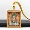 Collar Tanka de Cinabrio Dorado de Xizang Zodiaco Zaki Carnero Zorro Hada Colgante Tanka Wuye Colgante