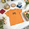 Camiseta de Verano para Niña de Manga Corta con Lazo Tridimensional, Nuevo Estilo Coreano Casual, Versátil para el Uso Diario del Bebé