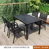 Composto de Madeira-Plástico Anti-corrosão Mesa e Cadeiras de Lazer para Exterior Jardim Quintal Varanda Quiosque Externo Cafeteria Mesa e Cadeiras de Jantar