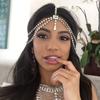 Cadena para el cabello con borlas multicapa transfronterizas, tendencia bohemia, cadena para la frente con diamantes, accesorios para el cabello, cadena para el cabello