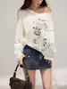 Camiseta blanca fina de manga larga con hombros descubiertos para mujer, primavera/verano, casual, holgada, versátil, top de hombros descubiertos