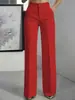 Pantalones de traje simples de pierna recta, fluidos, de cintura alta, para mujer, transfronterizos europeos y americanos, nuevos de 2026