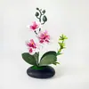 Estilo Luxo Leve 3 Flores 2 Folhas 1 Grama Phalaenopsis Flor Artificial Ornamento de Mesa ins Arranjo Floral de Alta Qualidade Ornamento Floral para Mesa de Jantar