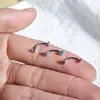 Piercing aço titânio 1.2mm haste curva unha sobrancelha anel sobrancelha zircônia diamante rosca interna removível substituição zircônia atacado