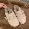 Pantuflas Peludas Estilo Birkenstock con Forro Polar para Mujer, Uso en Exteriores, Novedad Otoño e Invierno 2026, Versátiles, Slip-On, Cálidas, Punta Cerrada, Medias Pantuflas