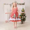 Nuevo vestido de cena navideña para niñas europeas y americanas de Amazon, vestido de fiesta de actuación para niñas.