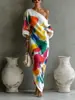 Conjunto de roupa elegante e sofisticado estilo francês para mulheres, novo vestido estampado de verão plus size