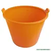 Cubo de Goma para Neumáticos, Cubo de Cemento, Cubo Gris Fuerte y Duradero para Obra, Cubo Redondo de Plástico para Flores, Cubo Doméstico