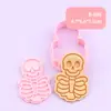 Serie de Esqueletos de Halloween Molde de Simulación Esqueleto Dibujos Animados 3D Molde para Galletas Arcilla DIY Impresión Galleta