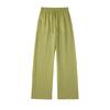 AliExpress calças de perna larga 2024 calças compridas femininas elásticas de cintura alta reta casual feminina 8YS7410