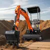 Excavadora Pequeña Doméstica Exportada a Rusia 1800kg Máquina para Aflojar Tierra en Huertos, Excavar Zanjas, Excavadora Agrícola