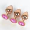 Juego redondo de oro rosa grande y mediano tapón anal metálico posterior expansor anal sexual para parejas productos sexuales para adultos
