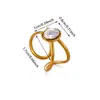 Anillo Irregular Incrustado con Diamantes de Acero Inoxidable Estilo Europeo y Americano, Anillo Abierto de Nicho de Gama Alta, Joyería de Acero de Titanio, Anillo Transfronterizo
