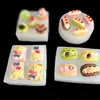 Mini Juguete de Comida Brocheta Pequeña de Fresa Maíz Brocheta de Fruta Hamburguesa Fondant Arcilla Pegamento Pinza Molde de Silicona