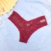 Braguitas de Encaje Cruzadas Europeas y Americanas Transfronterizas de Cintura Media Sexy para Mujer con Aberturas Transparentes Talla Grande Lencería Erótica Tanga