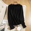 Camiseta de manga larga de terciopelo con cuello redondo, sencilla y elegante, de corte entallado, nueva camiseta de invierno a la moda, camisa inferior a juego.