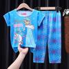Pijama de Verano Fino para Bebé Niñas de Manga Corta Pantalón Traje Ropa de Casa para Niñas Traje de Media Manga para Aire Acondicionado