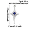 Accesorios de Colgante de Estrella de Cuatro Puntas de Acero Inoxidable Se Pueden Incrustar con Diamantes, Colgantes Tridimensionales, Collares, Pulseras, Llaveros de Bricolaje, Accesorios de Joyería