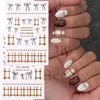 Belleza Total Transfronterizo Nuevas Pegatinas para Uñas Ins Francesas Cuadrícula Tic-Tac-Toe Línea Moño Pegatinas para Uñas