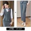 Conjunto de Colete Profissional para Primavera e Outono para Profissionais da Odontologia e Beleza, Roupa de Trabalho de Alta Qualidade para Recepcionistas de Hotel, Uniforme de Trabalho Feminino