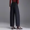 Calça Larga Versátil Quente de Novo Estilo Outono 2026 para Mulheres, Cintura Alta, Solta, Emagrecimento, Caimento Fluido, Calça Cropped Casual para o Trabalho, Tendência