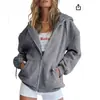 Comércio Exterior Transfronteiriço Amazon Aliexpress Moletom Jaqueta Blusa Casual com Cordão Zíper Capuz com Bolso