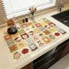 Estilo Americano Encimera de Cocina Alfombrilla Absorbente de Cuero Alfombrilla Drenante para Fregadero Baño Dibujos Animados Protección de Encimera para Grifo