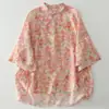 Fotos reais de novas blusas estampadas étnicas estilo chinês, corte solto, plus size, estilo chinês, top tipo vestido de chá com carcela diagonal