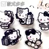 Clip de plástico acrílico para documentos, notas, exámenes, tipo Hello Kitty estilo Chanel, clip multifuncional de cola larga para estudiantes