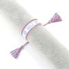 Pulsera Europea y Coreana de Moda Hecha a Mano con Cinta Bordada, Pulsera Simple con Carita Sonriente, Pulsera con Borla para Pareja, Adornos Ins