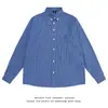 Fabricante Directo Camisa de Cuadros Bordada Estilo Retro Americano Azul Holgada Cuadros Perezosa Manga Larga Versátil Talla Grande
