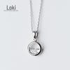 Colar de Prata S925 Colar Feminino Zircônia Sintética Pingente Redondo Simples Literário Pequeno Fresco Corrente para Clavícula D3937