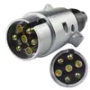Aleación de Aluminio Europea 12V Conector de Enchufe para Remolque de 7 Pines Adaptador de Arnés de Luces de Freno Trasero de Señal Estándar Europeo