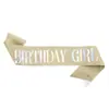 Cinta de Hombro para Fiesta de Cumpleaños Transfronteriza Chica o Reina de Cumpleaños Cinta de Etiqueta Chica de Cumpleaños Cinta con Lámina de Oro