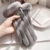 Guantes Mujer Invierno Cálidos Equitación Estilo Coreano Forro Polar Engrosados A Prueba de Frío A Prueba de Viento Pantalla Táctil Invierno Gamuza De Estudiante