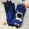 Luvas de algodão de inverno para crianças à prova d'água quentes crianças ao ar livre Neve forrada de lã espessa à prova de vento à prova de frio bonito desenho animado