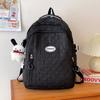 Nueva Mochila Escolar para Estudiantes de Secundaria Estilo Coreano para Mujer Color Sólido Rombo Tridimensional Mochila de Moda de Gran Capacidad para Escuelas Primarias y Secundarias Mujer