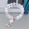 Pulseira de flor e borboleta fosca de 10mm feminina direto da fábrica doce temperamento estilo ins sino de vidro transparente frio pulseira